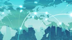 mapa mundi representando globalização